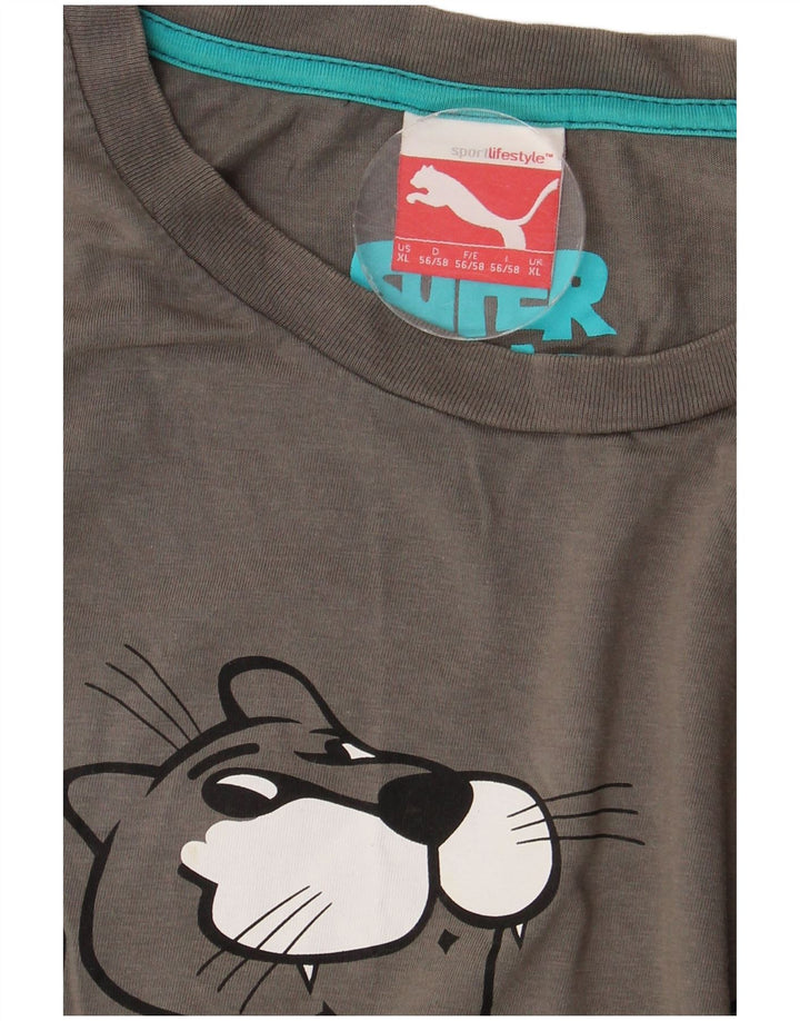 PUMA Mens Graphic T-Shirt Top XL Grey