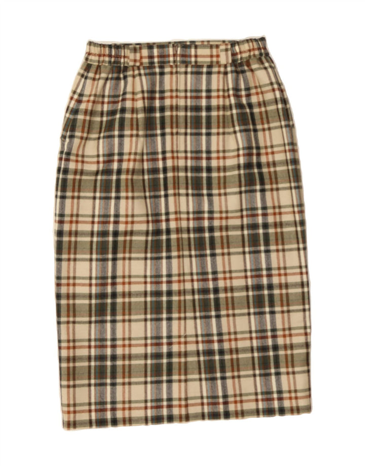 SCHMEINCK  Womens Midi Skirt IT 40 Small W30  Beige Plaid Vintage Schmeinck and Second-Hand Schmeinck from Messina Hembry 