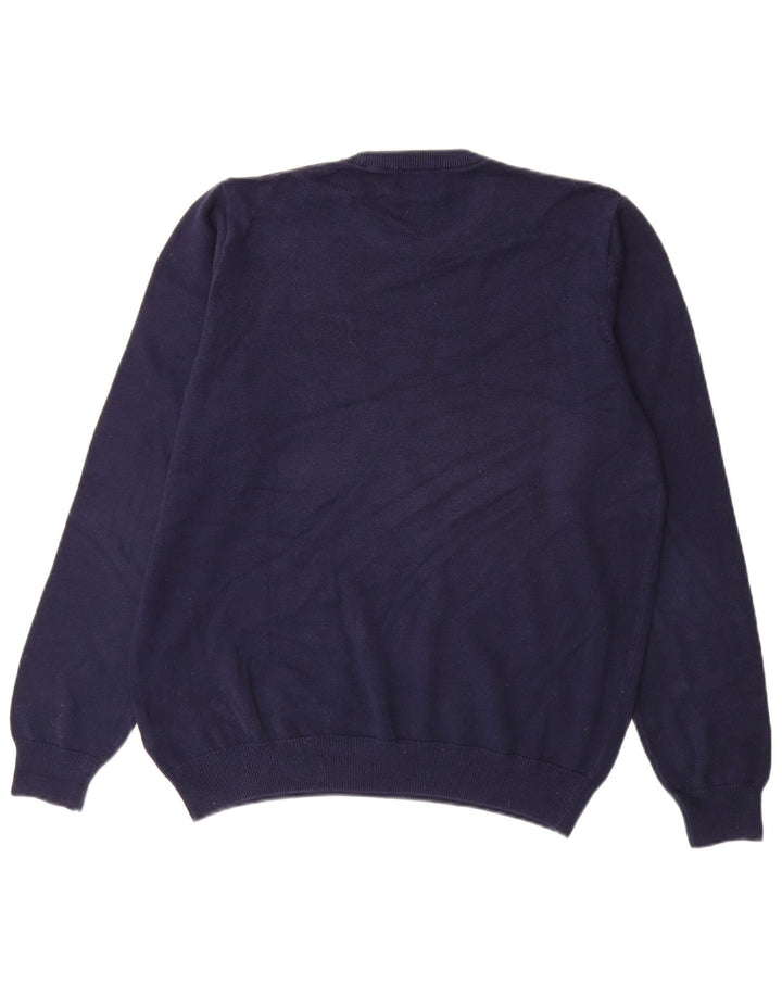 Marks & Spencer Mens Crew Neck Jumper Sweater Large Navy Blue Cotton