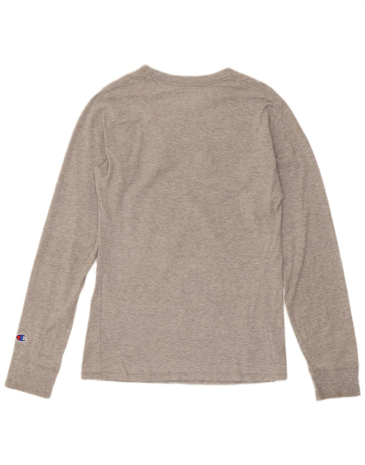 Champion Mens Graphic Top Long Sleeve Small Grey