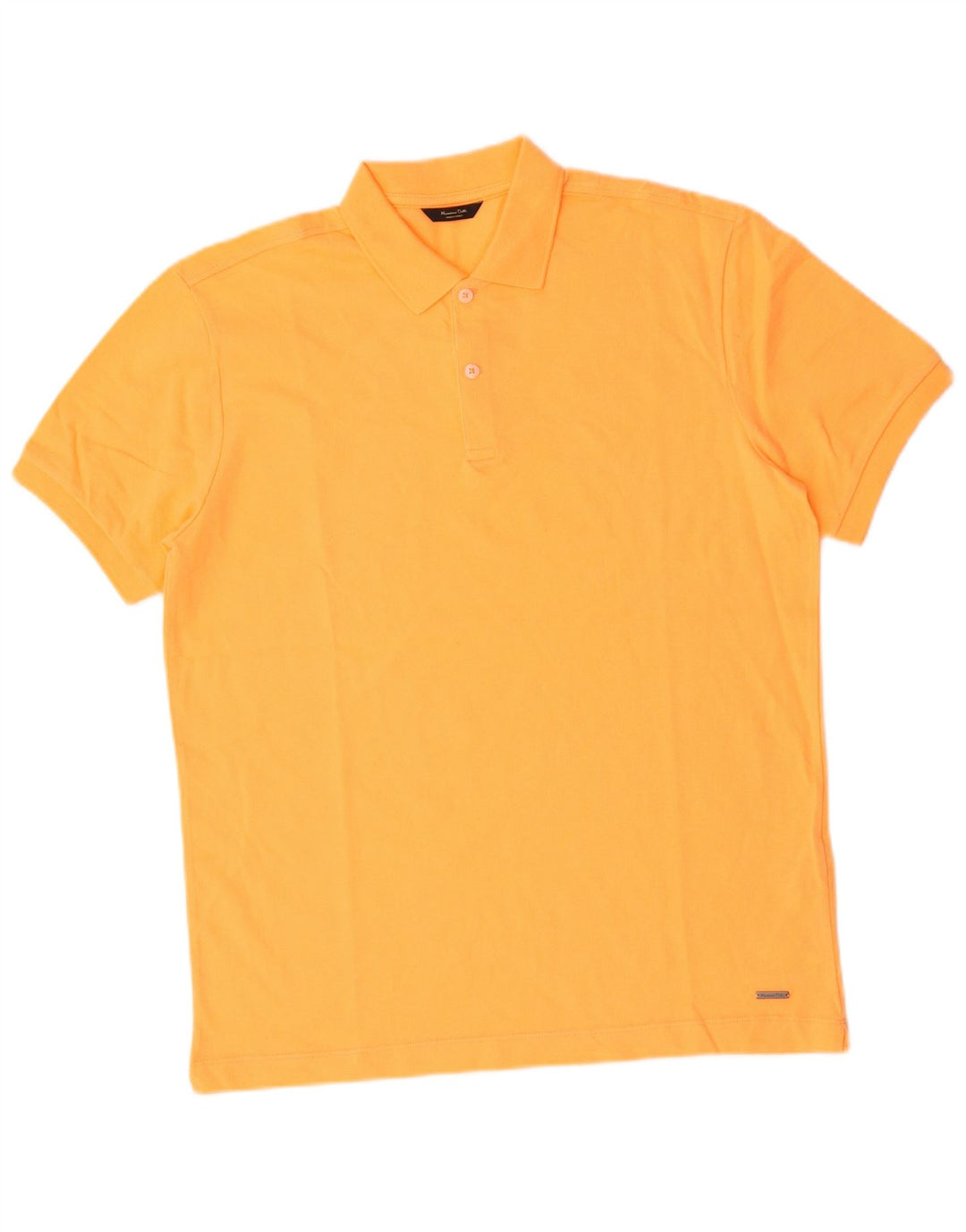 Massimo Dutti Mens Polo Shirt Medium Orange Cotton