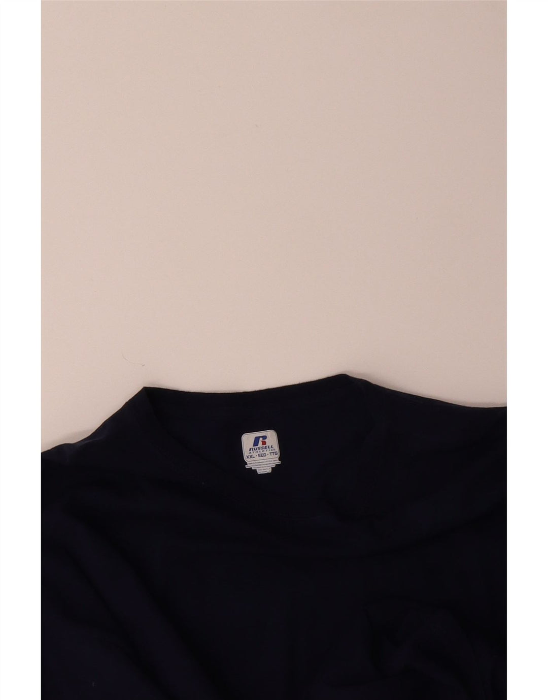 RUSSELL ATHLETIC Mens Top Long Sleeve 2XL Navy Blue Vintage Russell Athletic and Second-Hand Russell Athletic from Messina Hembry 