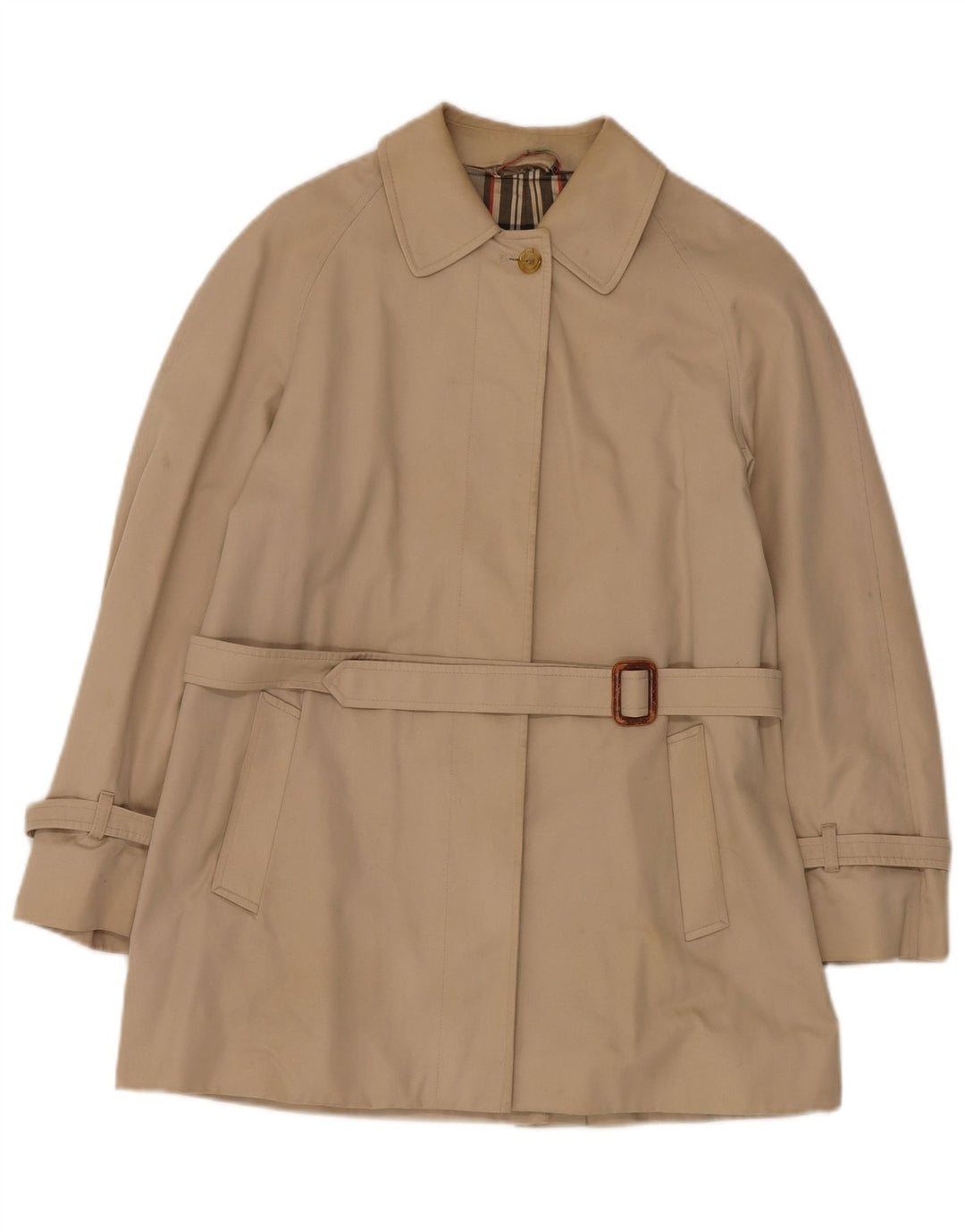 AQUASCUTUM Womens Trench Coat UK 14 Medium Beige