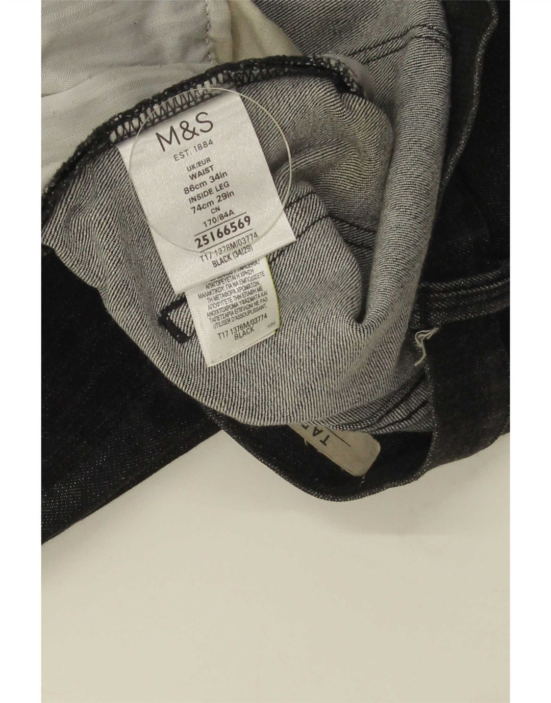 Marks & Spencer Mens Tapered Jeans W34 L29 Navy Blue Cotton