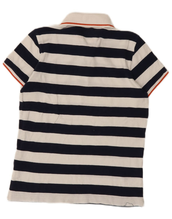 Polo Benetton Bambino 10-11 Anni XL Cotone Rigato Blu Navy