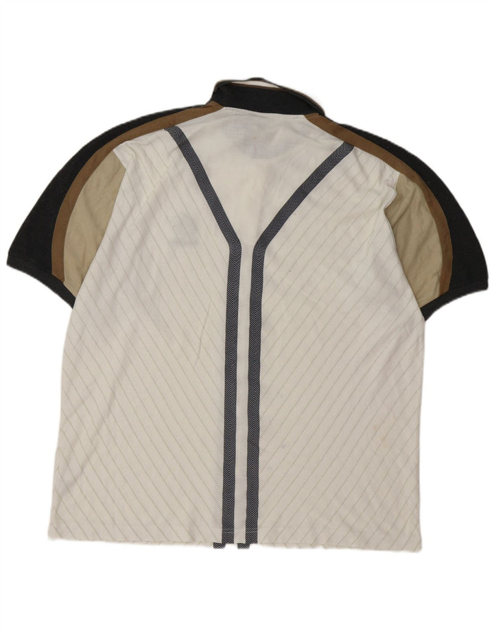 LOTTO Mens Polo Shirt XL White Colourblock Polyester