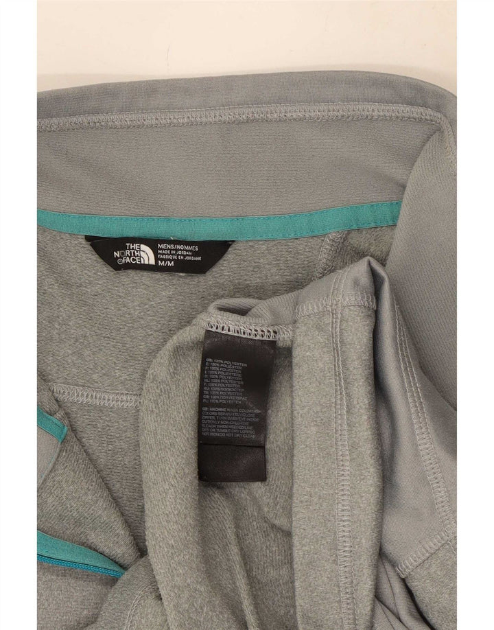 The North Face Mens Zip Neck Pullover Tracksuit Top Medium Grey Flecked