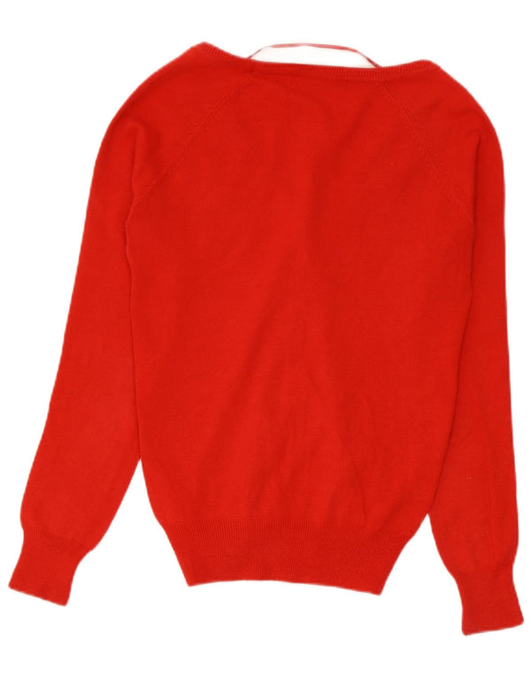 Zara Damen-Cardigan-Pullover UK 10 Small Rote Baumwolle