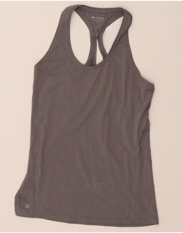 Colete feminino ATHLETA UK 8 pequeno poliéster cinza