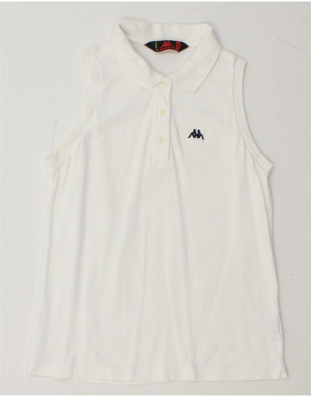 KAPPA Girls Polo Shirt 13-14 Years Large White Cotton Vintage Kappa and Second-Hand Kappa from Messina Hembry 