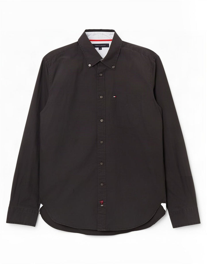 Tommy Hilfiger Mens Shirt Medium Black Cotton
