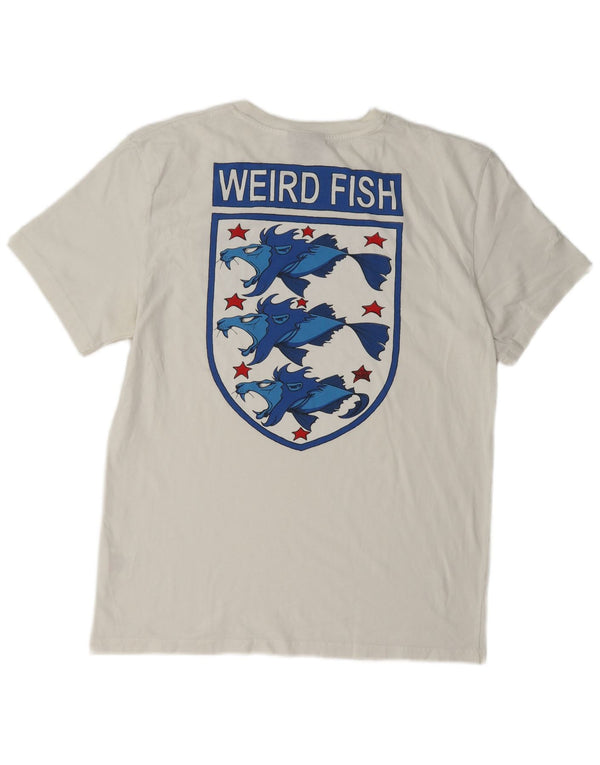 Weird Fish Mens Graphic T-Shirt Top Large White Cotton