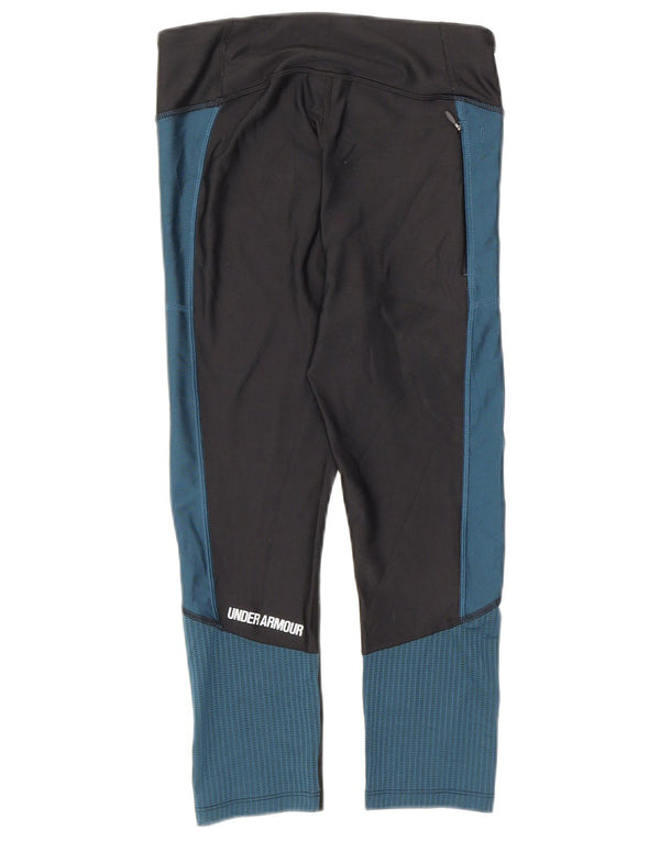 Under Armour Damen Capri-Leggings UK 4 XS Schwarzer Farbblock