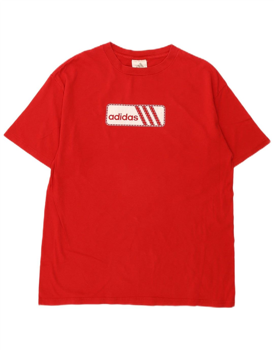 Adidas Mens Graphic T-Shirt Top Medium Red Cotton