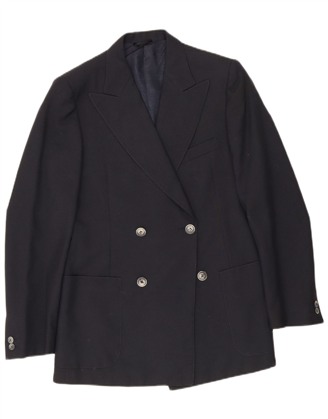 Винтажный мужской двубортный пиджак IT 48 Medium Navy Blue