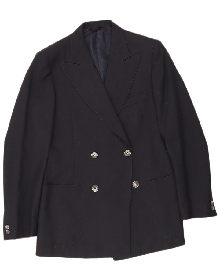 Винтажный мужской двубортный пиджак IT 48 Medium Navy Blue
