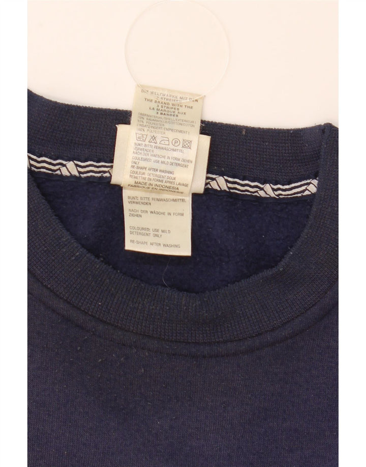 Adidas Mens Sweatshirt Jumper Large Navy Blue Cotton
