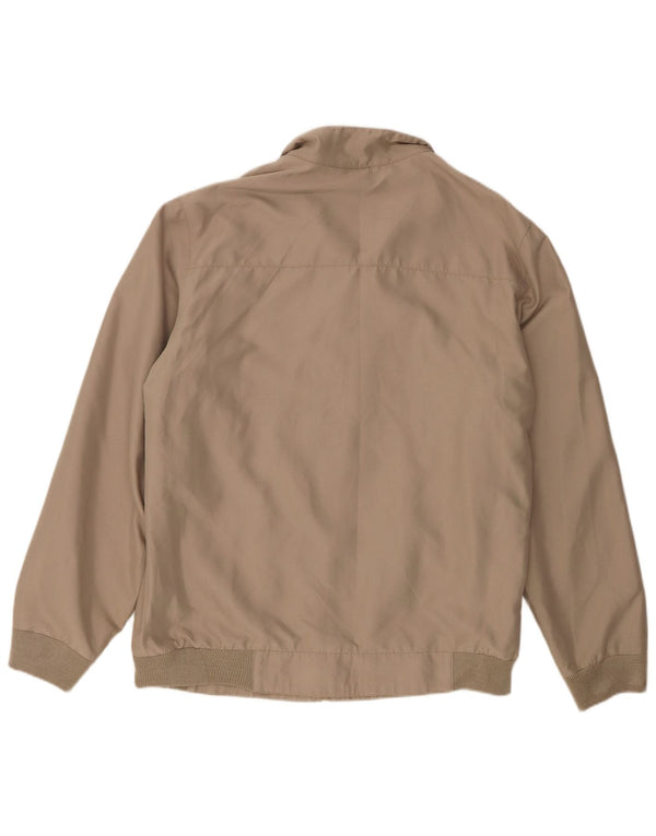 Vintage Mens Bomber Jacket UK 40 Large Beige Polyester