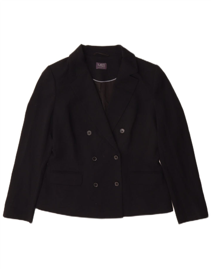 Marks & Spencer Chaqueta tipo blazer con doble botonadura para mujer UK 10 Small Black