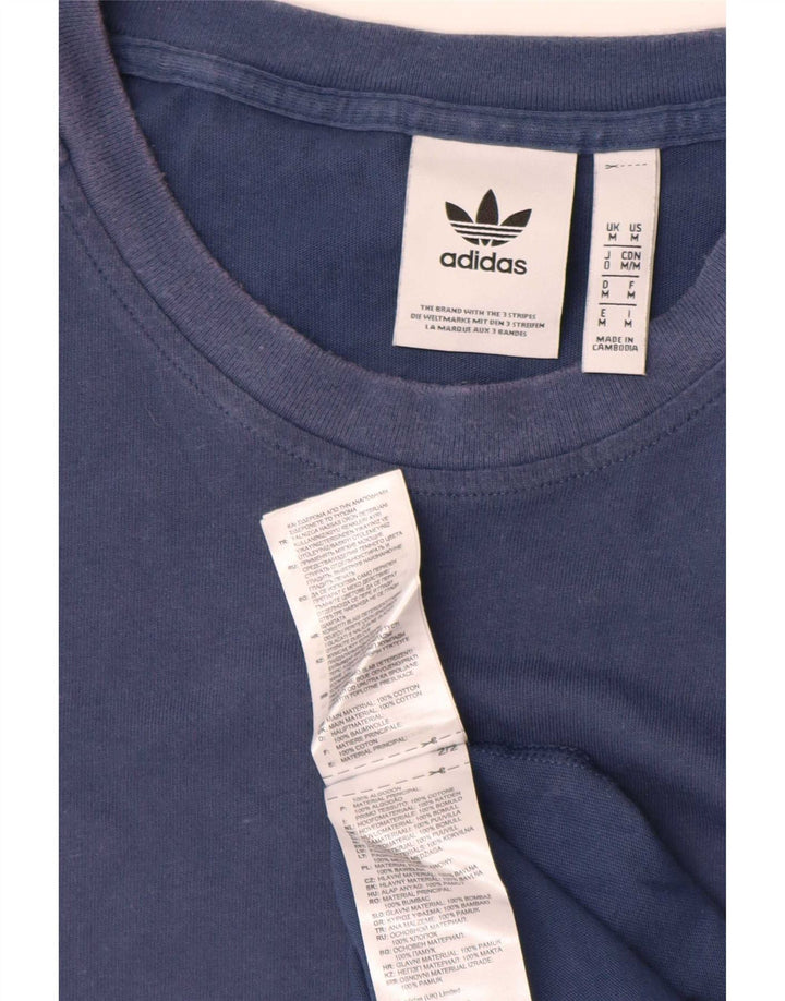 T-shirt da uomo Adidas Top in cotone blu medio