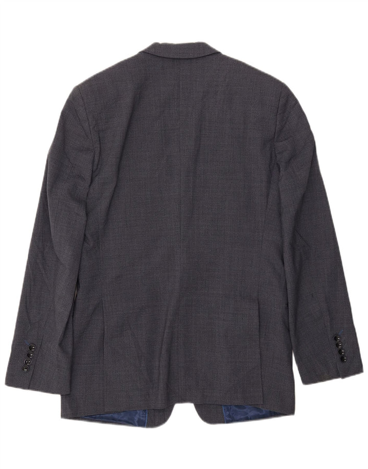Marks & Spencer Herren-Blazer mit 1 Knopf, UK 38, mittelblaue Wolle