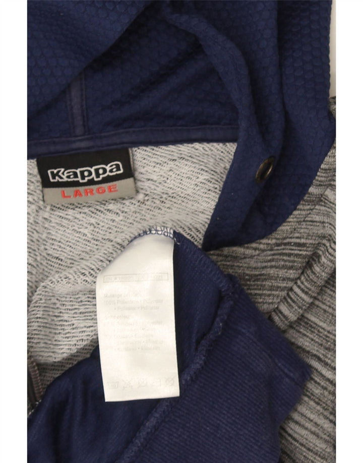 Kappa Hættetrøje med lynlås til mænd Large Navy Blue Colourblock Polyester