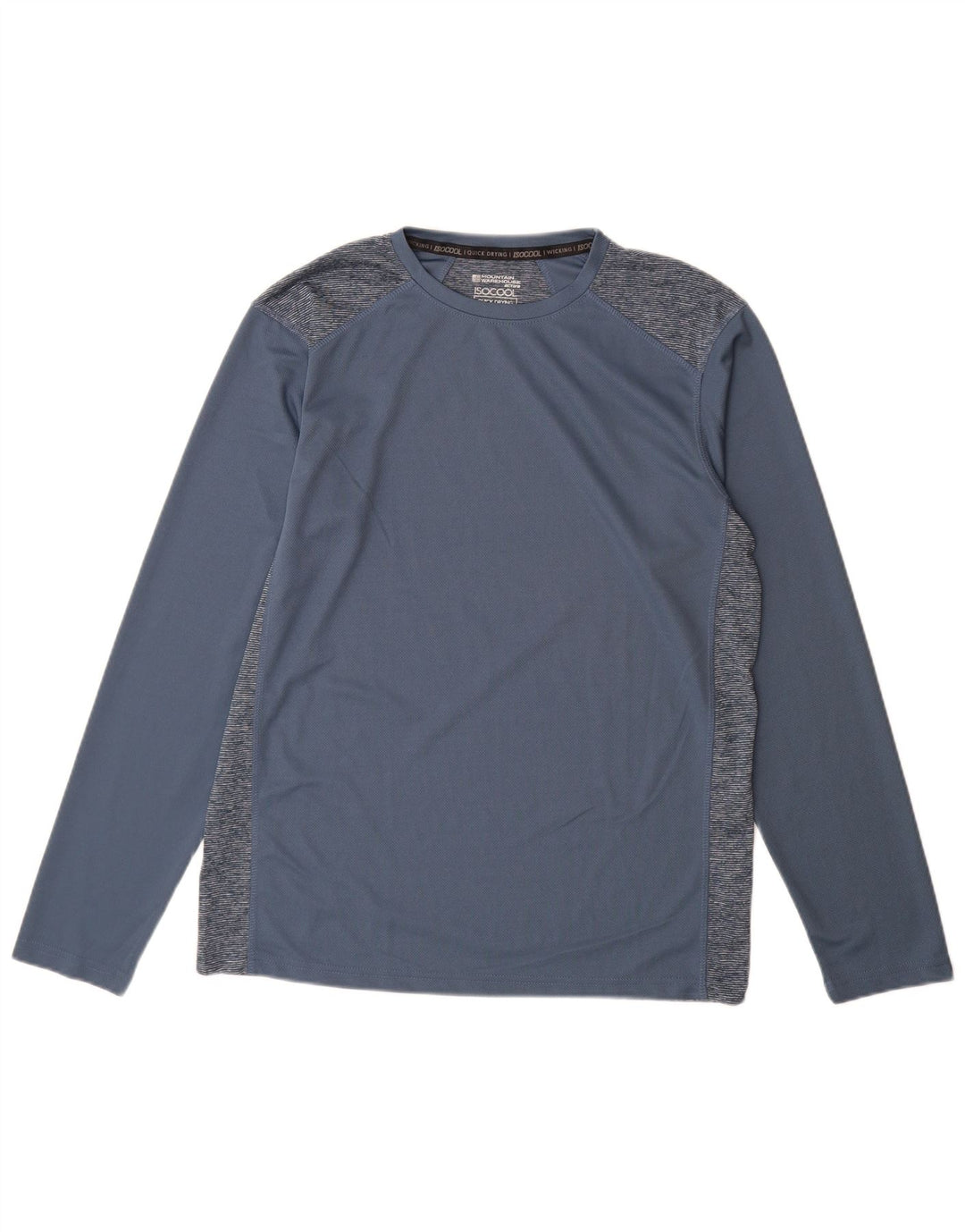 Mountain Warehouse Herren-Oberteil mit langen Ärmeln, Mittelblaues Farbblock-Polyester