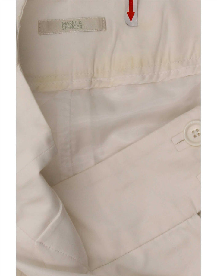 Marks & Spencer Womens Straight Skirt UK 12 Medium W30 White Cotton