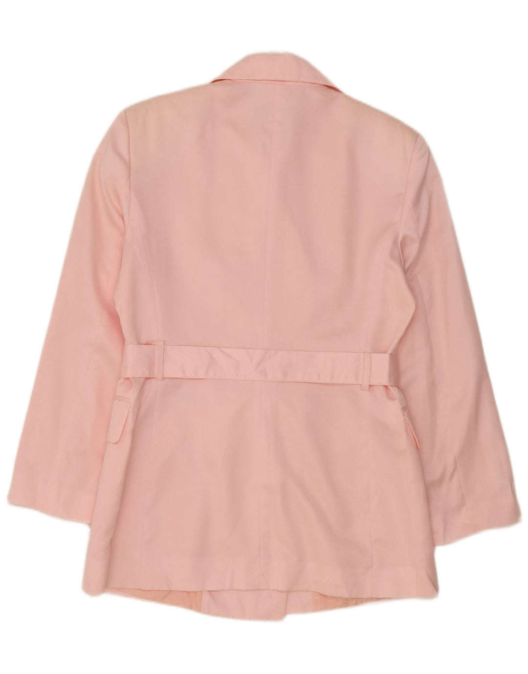 Jaqueta blazer feminina Benetton com peito duplo Reino Unido 14 poliéster rosa médio