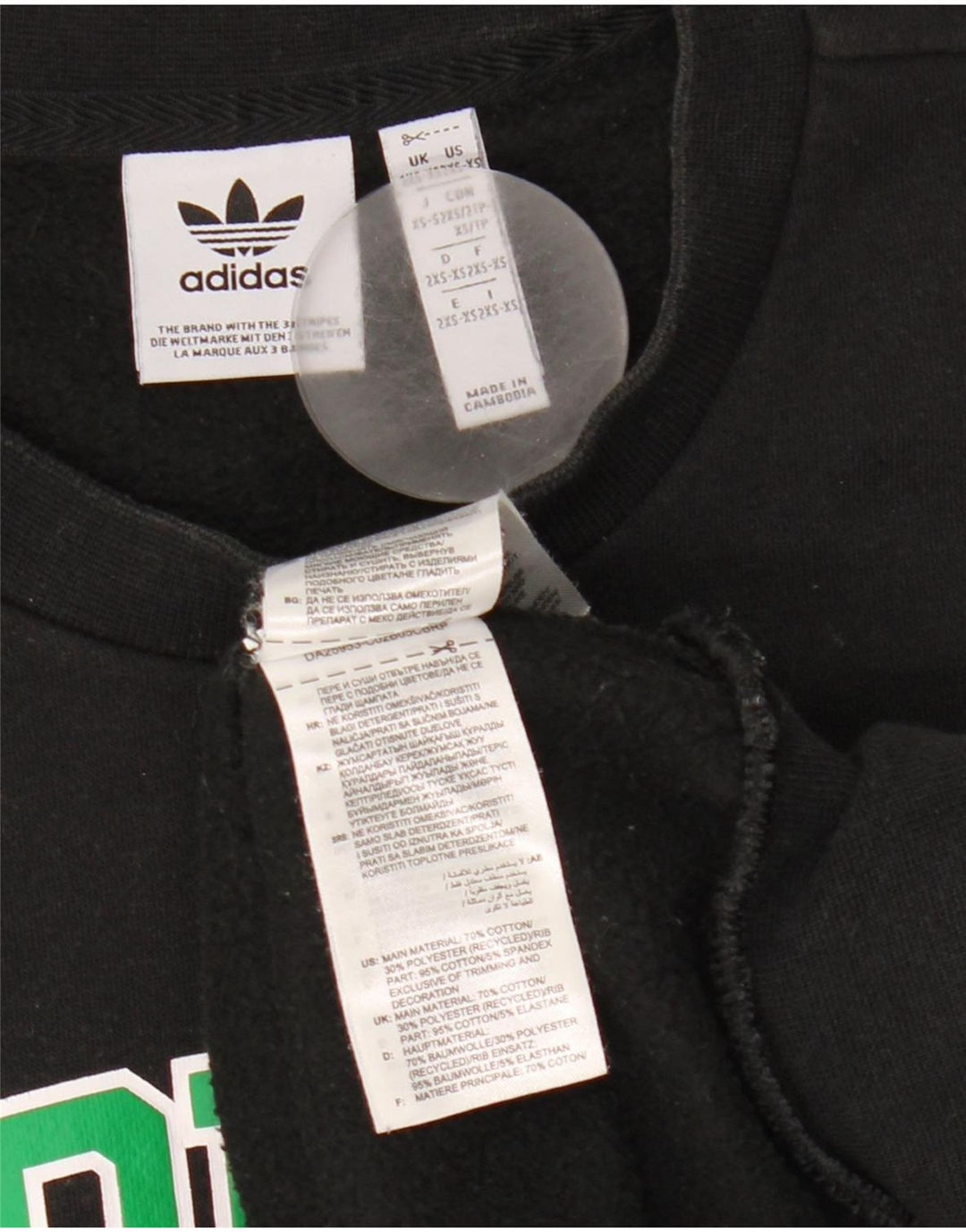 Adidas Mens Graphic Oversized Sweatshirt Jumper 2XS Black Cotton