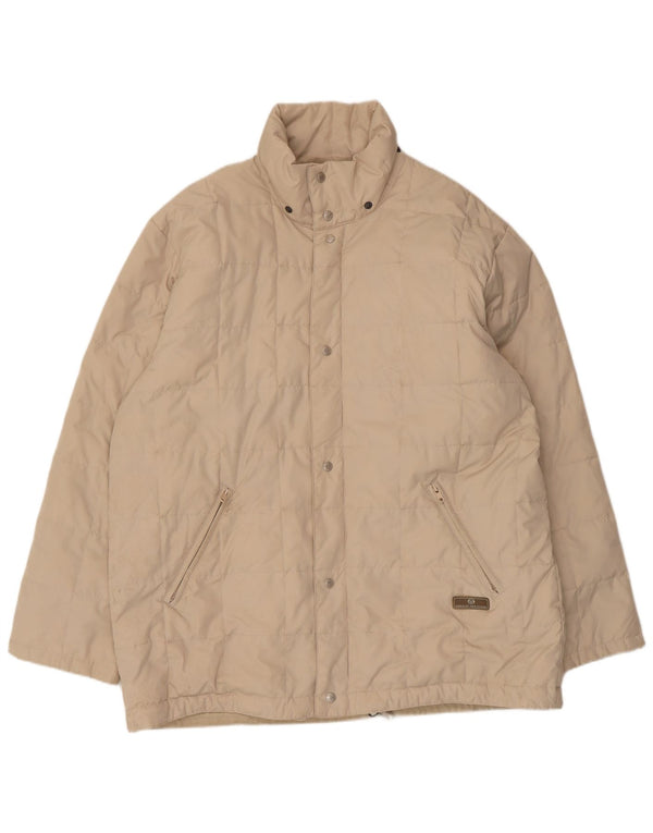 Sergio Tacchini Chaqueta acolchada para hombre UK 40 Large Beige Poliéster