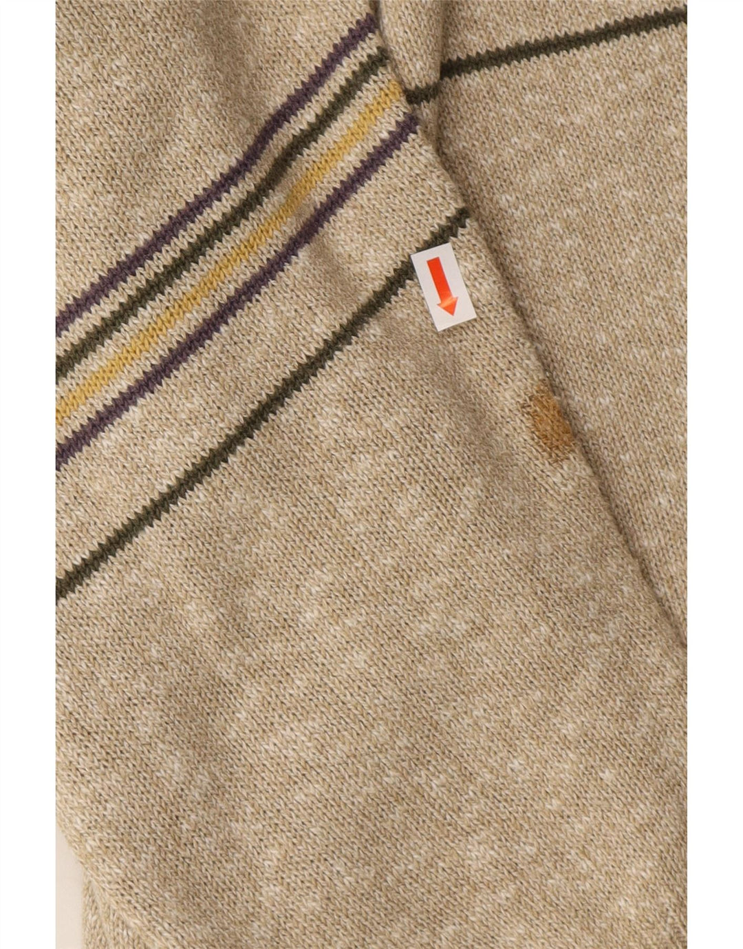 ATWARDSON Mens V-Neck Jumper Sweater Large Beige Colourblock Cotton Vintage Atwardson and Second-Hand Atwardson from Messina Hembry 