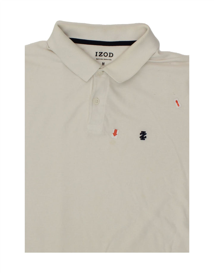 IZOD Mens Polo Shirt Medium Off White Cotton Vintage Izod and Second-Hand Izod from Messina Hembry 