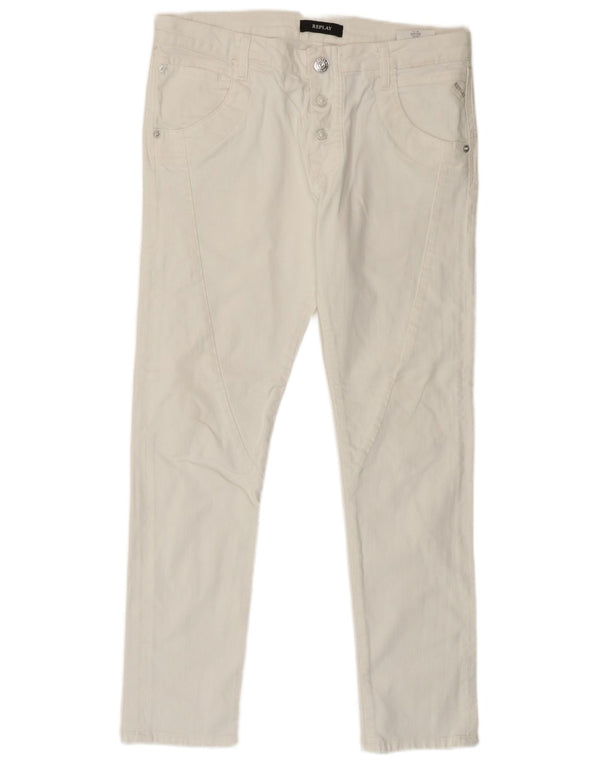 Replay Womens Ailyssa Crop Skinny Jeans W27 L26 White Cotton