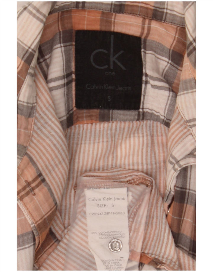 Calvin Klein Jeans Womens Shirt UK 10 Small Multicoloured Check Cotton