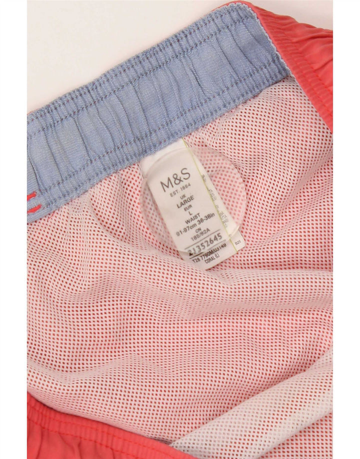 Marks & Spencer Mens Swimming Shorts Large Pink Cotton