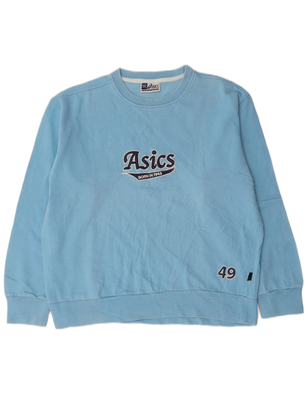 Asics Mens Graphic Moletom Jumper Grande Algodão Azul