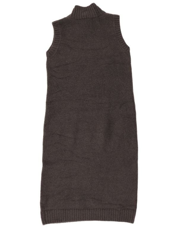 Zara Womens Sleeveless Jumper Dress UK 14 Medium Grey