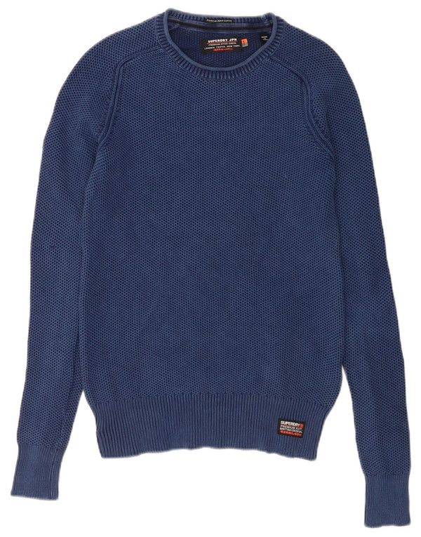 Ανδρικό πουλόβερ με λαιμόκοψη Superdry XS Navy Blue Cotton