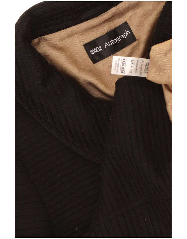 Marks & Spencer Veste blazer à manches 3/4 pour femme UK 12 Noir moyen