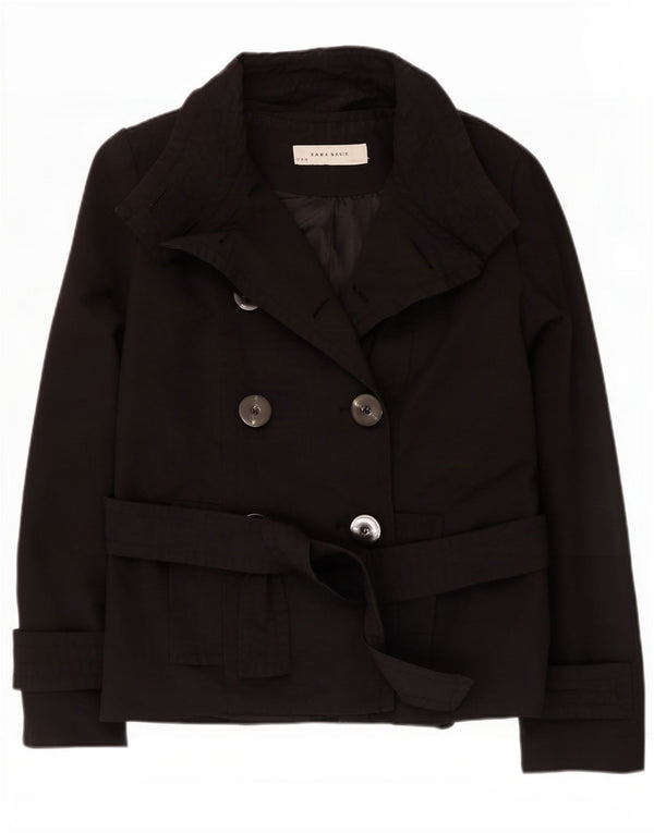 Cappotto da marinaio da donna Zara UK 12 cotone nero medio