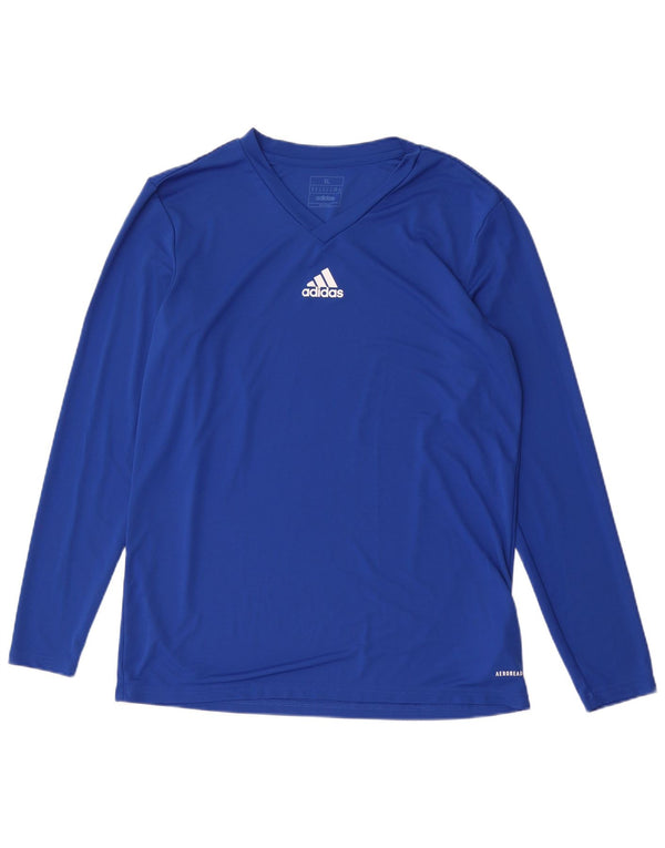Top Adidas Aeroready da uomo a manica lunga XL blu in poliestere