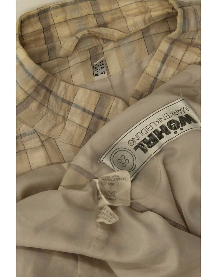 Wohrl Womens Bomber Jacket UK 16 Large Beige Ternet Bomuld