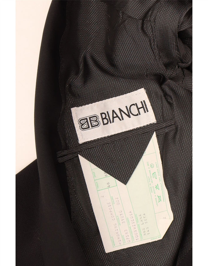 Bianchi Mens 1 Button Blazer Jacket IT 46 Small Grey Wool