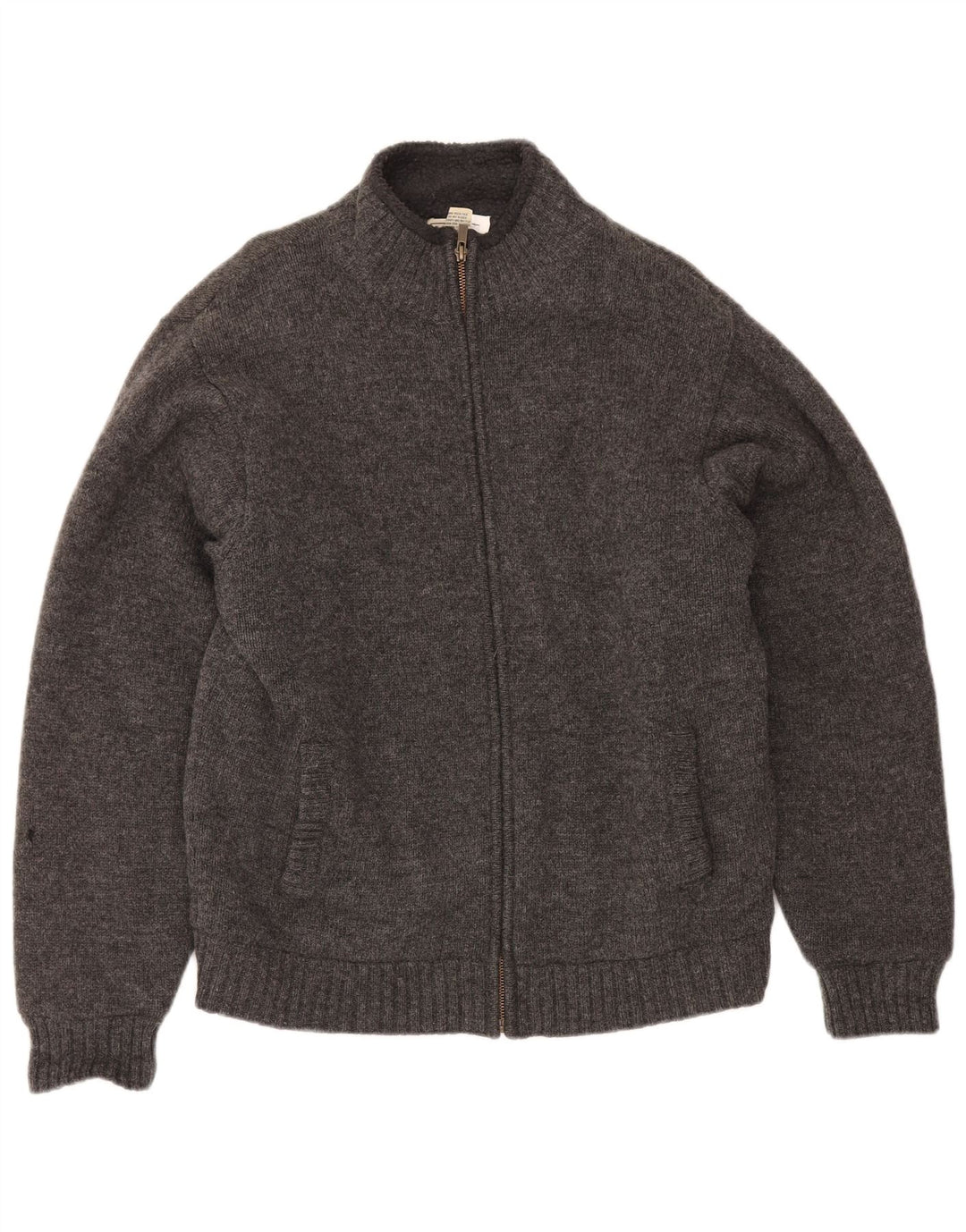 L.L.Bean Cardigan Sherpa Homme Gris Moyen Laine d'Agneau