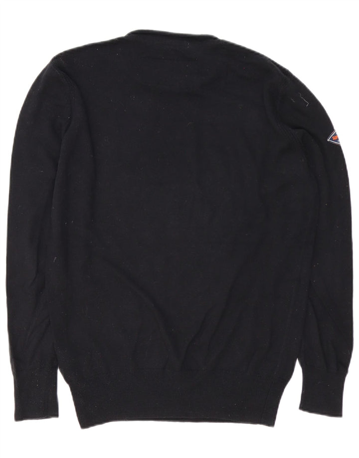 Superdry Mens Crew Neck Jumper Sweater Small Black Cotton