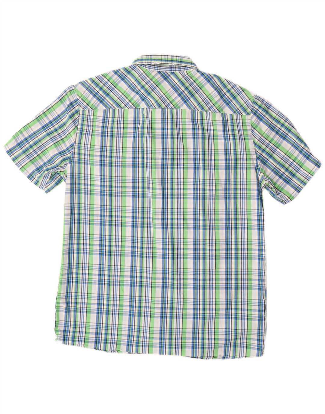 JOHN BANER Mens Short Sleeve Shirt Size 15 1/2 Medium Multicoloured Check