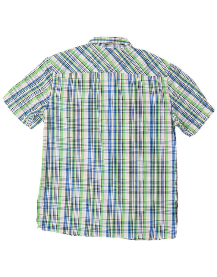 JOHN BANER Mens Short Sleeve Shirt Size 15 1/2 Medium Multicoloured Check