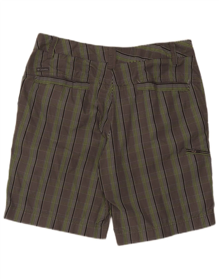 Columbia Mens Omni-Shield Cargo Shorts W34 Large Grey Check Nylon