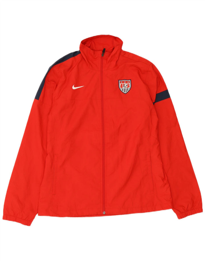 Giacca da tuta da uomo Nike, giacca grande, in poliestere color block rosso